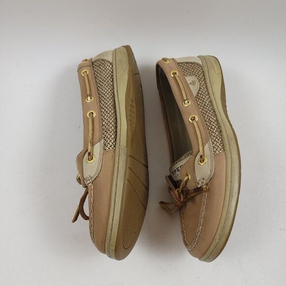Sperry Top-Sider Angelfish Gold Glitter Boat Leather Shoe Size 7.5 M 9101759 - Picture 2 of 8